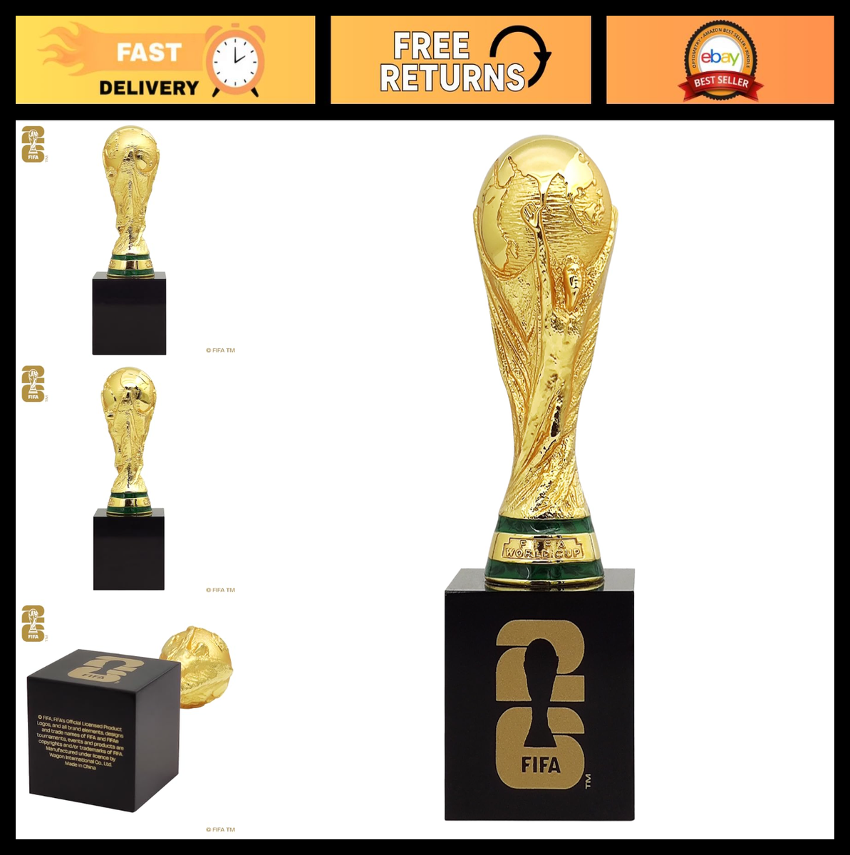 FIFA World Cup 2026 3D Trophy Replica - 4 Inch Zinc Alloy with