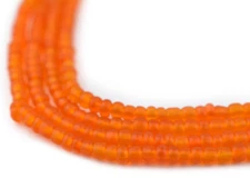 Translucent Orange Matte Glass Seed Beads 3mm 24 Inch Strand