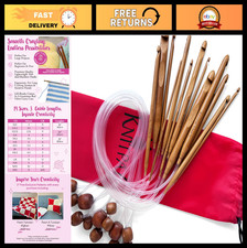 Tunisian Crochet Hooks Set 16" with Cable  3 Free Patterns, 14 Sizes D-O 3-12m