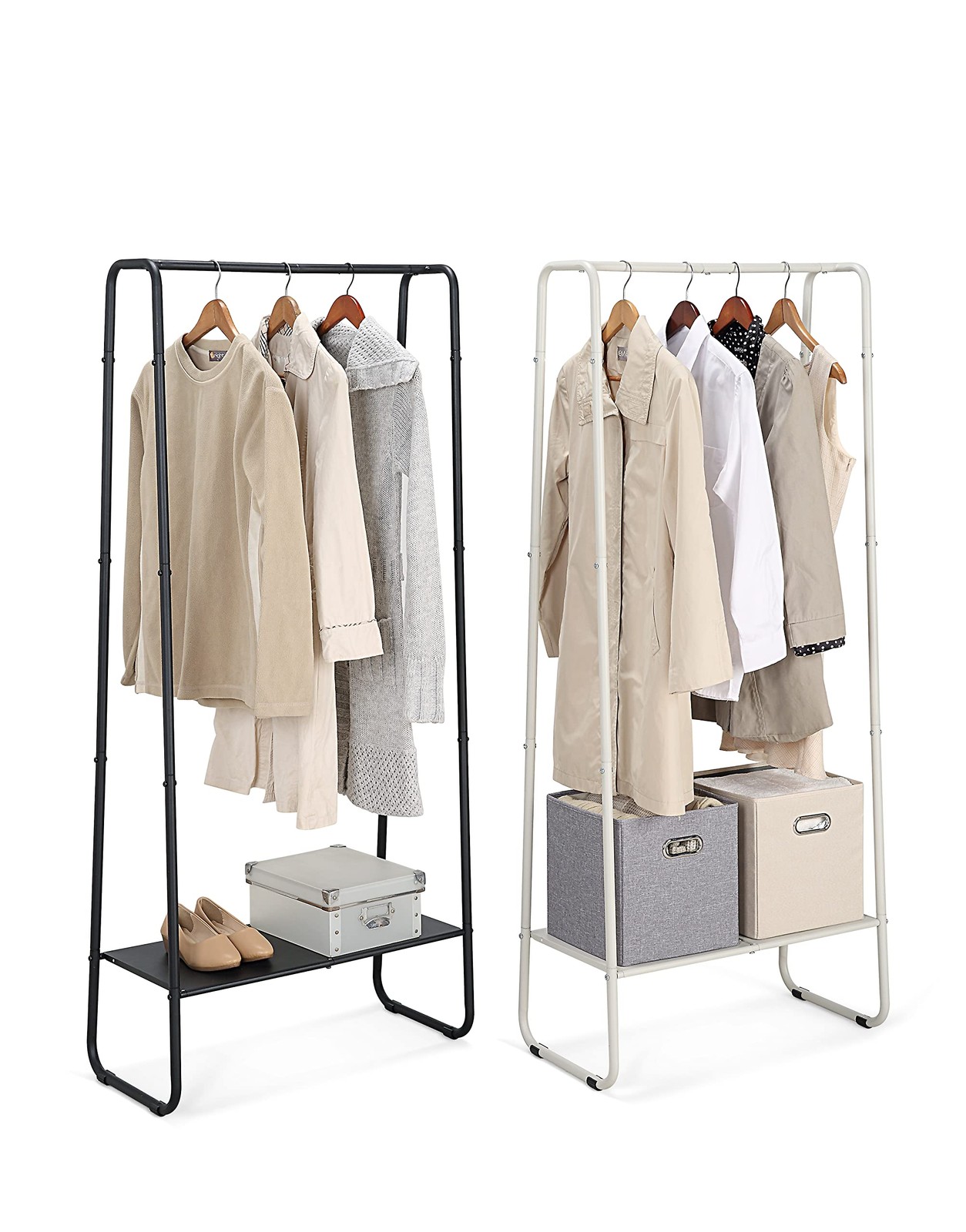 Freestanding Clothes Garment Rack, Organizer Closet (OFF-WHITE) thumbnail 4