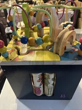 B.you Zany Zoo Wooden Activity Cube Toy Very Nice Multi Activity Wooden Toy