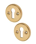Brass Victorian Open Escutcheons – Pair Traditional Keyhole Covers 40mm