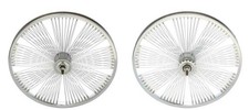 Bike Lowrider Chrome 20" Fan 144 Spoke Wheel Set. Front and Back Coaster Wheel