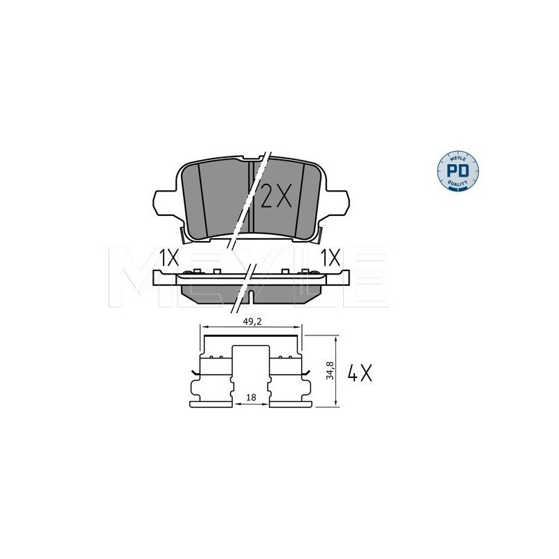 MEYLE 025 221 2917/PD Brake Pads Set Rear for Astra Insignia Ampera-E