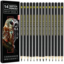 Drawing Pencils Set of 14 B - 12B Sketch Pencils for Drawing - Art Pencils