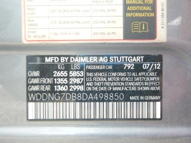 Mercedes-Benz S550 2013 Front|Left Left Airbag 3683 - Imagem 4 de 4