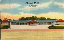 1940'S. ZION, ILL. MURRIES MOTEL. POSTCARD MM13