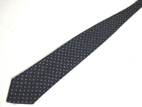 Ermenegildo Zegna Mens Necktie Tie Black Orange Mini Paisley Silk 60" - Picture 3 of 6
