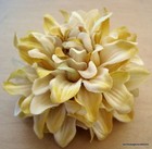 4 1/2" Variegated Golden Yellow Dahlia Silk Flower Hair Clip with teeth — photo 2