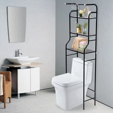 Over The Toilet Storage Rack 4-Tier Metal Bathroom Shelf Space Saver Organizer