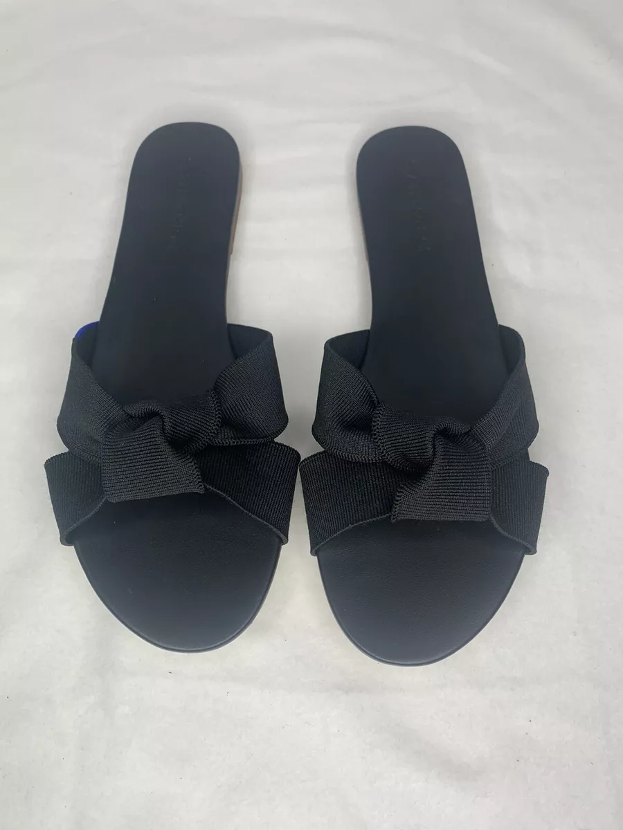 Rothy s The Knot Sandals Slides Black Stretch Flats Size 11 eBay