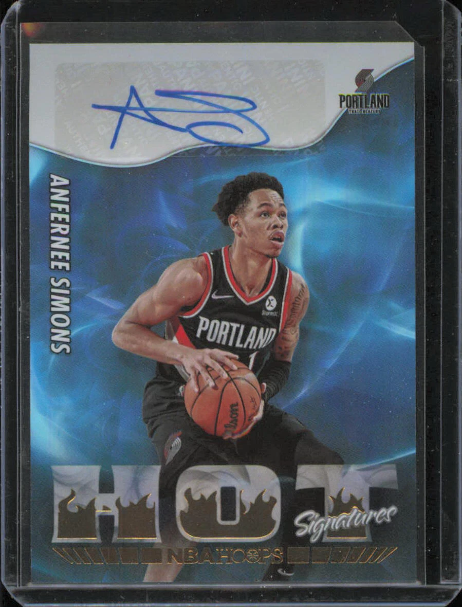 Anfernee Simons 2022-23 Panini Hoops Hot Signatures Auto Blazers Autograph