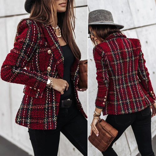 Women's Slim Blazer Formal OL Work Jacket Long Sleeve Outwear Suit Coat Tops - Bild 7 von 21