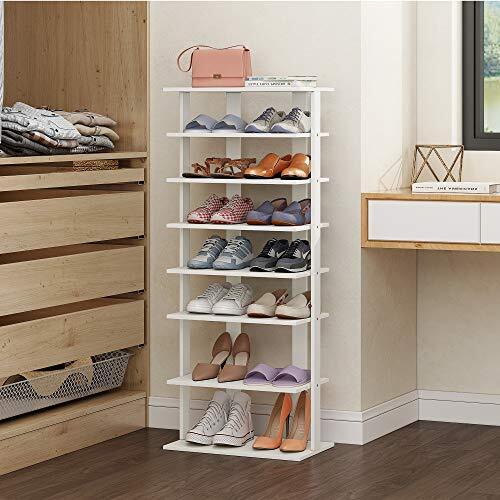 7Tier Wood Shoe Rack, Double Rows 7Tier Shoe Shelf, Shoe Storage