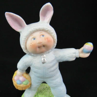 Cabbage Patch Ceramic Blue Bunny Xavier Roberts OAA Inc 1985 Our Easter Bunny