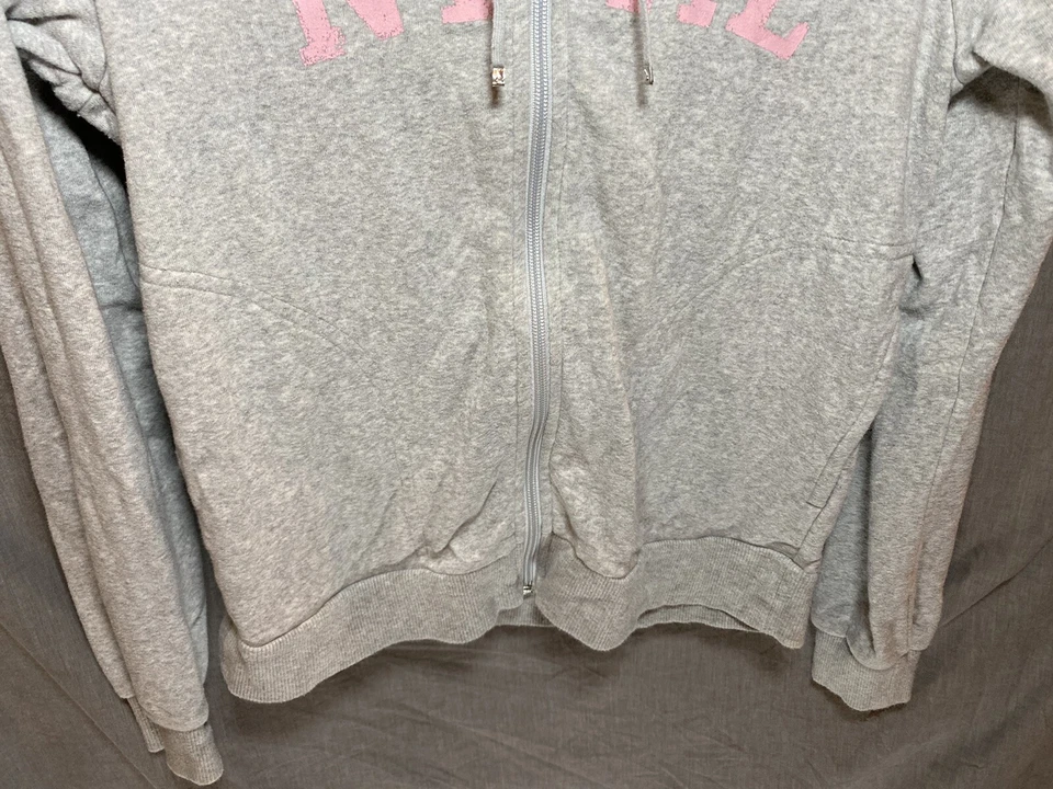 Nike Suéter Niñas 8/10 Medio Gris Rosa Cremallera Completa Swoosh Sudadera con Capucha Niños Jóvenes Foto 3 de 4