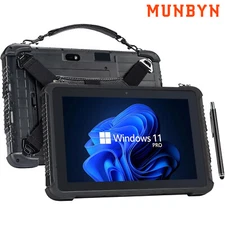MUNBYN Rugged Mobile Tablet 10.1 inch Windows 11 Pro Outdoor Work Tablet 8+128GB