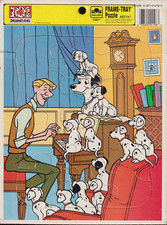Vintage Disney 101 Dalmatians Frame Tray Puzzle 12 Piece Golden