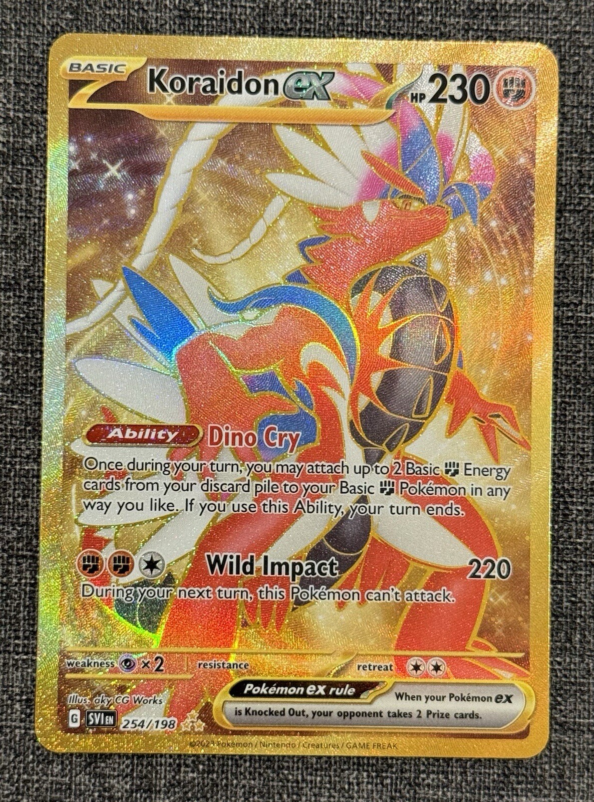 Koraidon ex 254/198 Sv01: Scarlet & Violet Base Set Holo Mint Fresh Pull