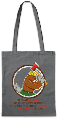 4 Hours To Chop Down A Tree Stofftasche Einkaufstasche Lumberjack Woodcutter Fun