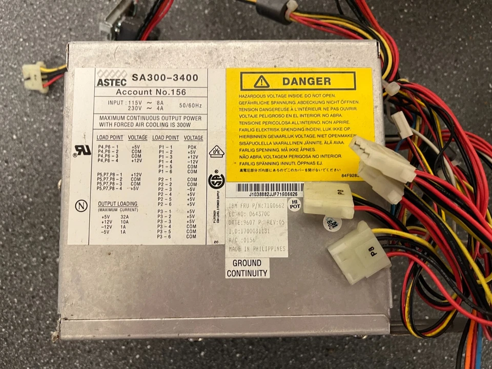 Vintage Astec SA300-3400 300W Switching Power Supply AT PSU for IBM/PC Retro - Image 4 of 4