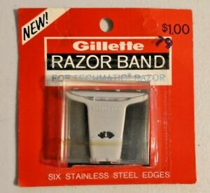 Gillette Techmatic Razor Band Blades Stainless Steel Edges Cartridges 845 Ebay