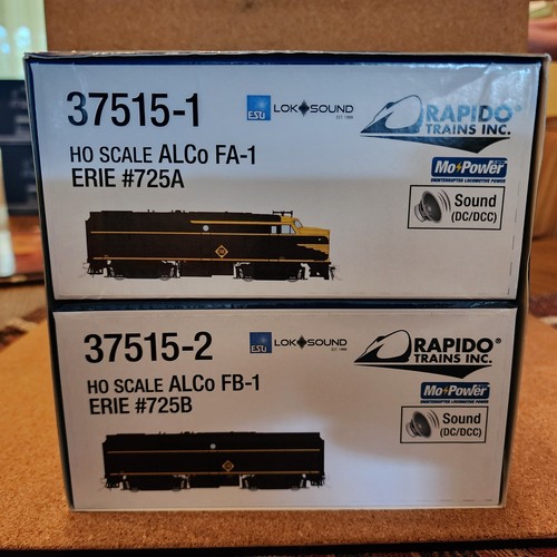 RAPIDO 37515 HO ALCO FA/FB ERIE Eisenbahn 725A & 725B ESU DCC & SOUND | Zustand: New