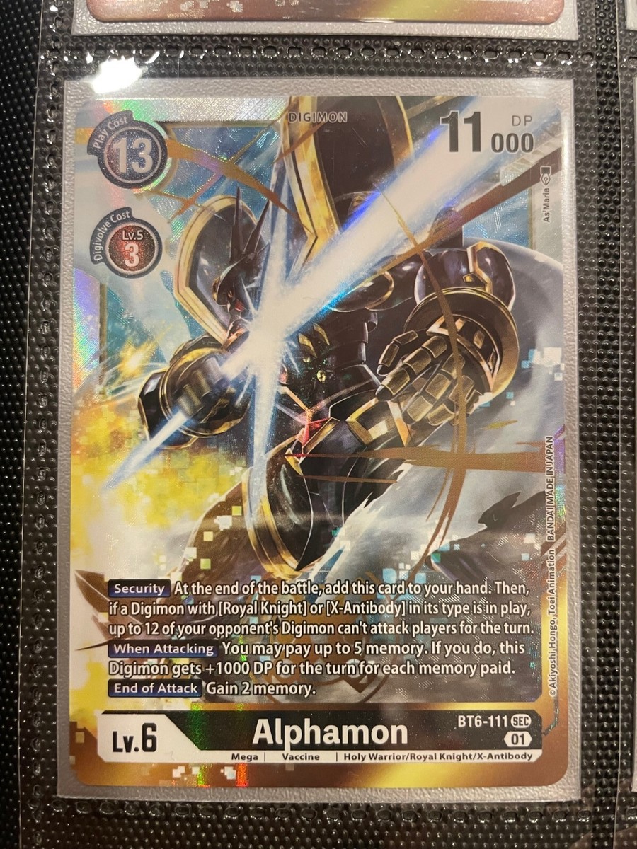 digimon card secret rare Digimon Card Game Alphamon BT6-111 Secret Rare NM Mint Double Diamond