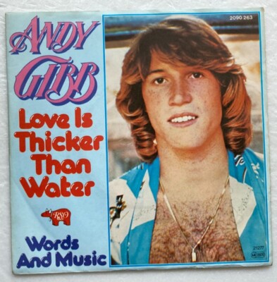 Andy Gibb - Love is thicker than Water - 7'' near mint - mit Promosheet