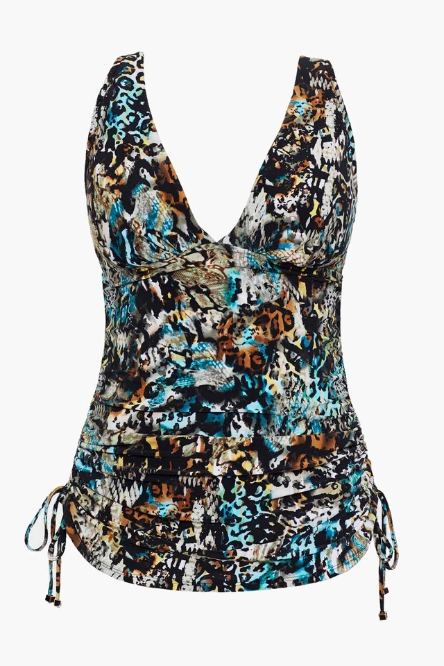 Magicsuit by Miraclesuit Sz 10 Dani Posh Mosh Tankini Top Swimsuit Drawstring - Image 4 of 4