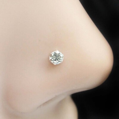 Indian Stud Ethnic Nose Ring Silver Nose Ear Push Pin Mother's Day Gift  Jewelry