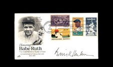 Bowie Kuhn JSA Signed FDC 1983 First Day Cover Cache Babe Ruth Autograph
