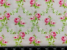 Tina Scrap 9"x21" Rose Flower Floral Spring Garden Trellis Easter FABRIC COTTON