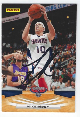 MIKE BIBBY ATLANTA HAWKS SIGNED CARD KINGS GRIZZLIES KNICKS MIAMI 