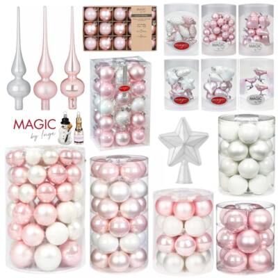 Christbaumschmuck Noble Rose Weihnachtskugeln rosa weiß Christbaumkugeln Spitze