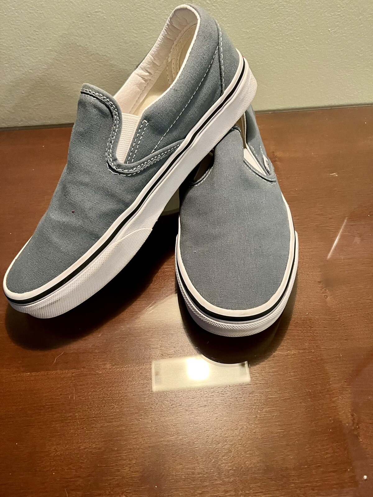Vans Womens Off The Wall Loafer Sneaker Slip On Steal Gray Excel Condition-image