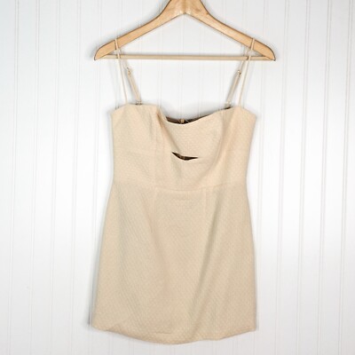 revolve aura mini dress NWT rumer The Label Revolve Small AURA MINI DRESS Beige Cutout Sleeveless  Linen