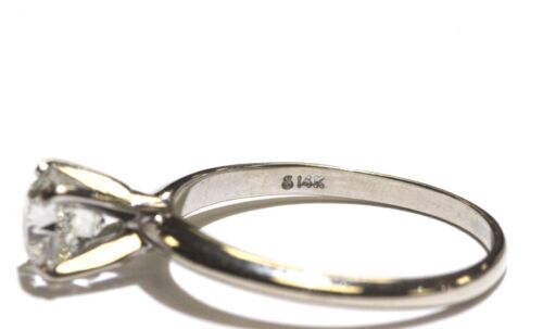 Anillo de compromiso solitario de diamantes redondos GIA 14k oro blanco 1,08ct VS1 J 2,1 g 7 - Imagen 4 de 11
