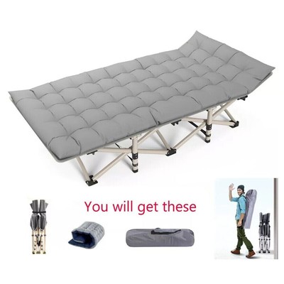 Portable Folding Camping Cots Guest Sleeping Bed W/2-side Mattress & Storage Bag