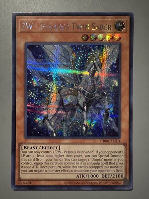 YUGIOH ZW - PEGASUS TWIN SABER ASIA ENGLISH EDITION CR08-AES04 SECRET RARE