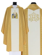 Gold Gothic Chasuble with stole "Christmas" 760-GK61 Vestment Casulla "Navidad"