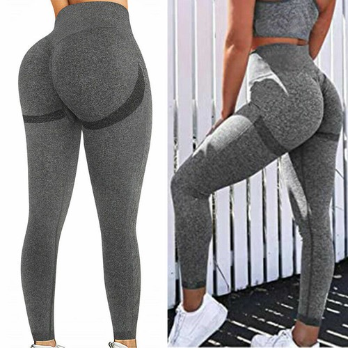 Women Seamless High Waisted Leggings Butt Lift Yoga Pants Tummy Control Workout - Picture 10 of 19