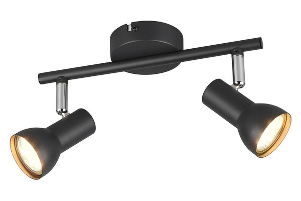 Reality Leuchten Cantar Strahler 2-Flammig Deckenlampe Schwarz Metall 25 X 15 Cm-image