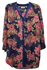 Vintage Victorias Secret Night Shirt Small Gold Label Floral Paisley Nightie 90s