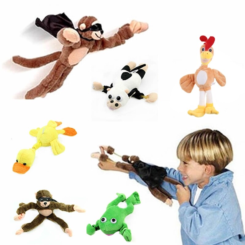 Flying Monkey Chicken Duck for Cow Screaming Flying Slingshot Fun Plush