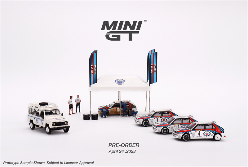 LANCIA　MARTINI　RACING　１/64　ミニカー5台セット MINI GT 1:64 Lancia Delta/Land Rover/Martini Racing Figure
