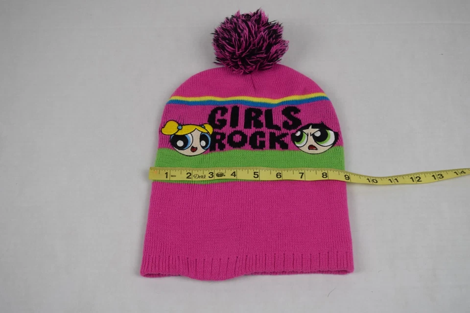 Gorra de esquí vintage gorro Power Puff niñas rock 00s pompón rosa verde talla única Foto 3 de 4