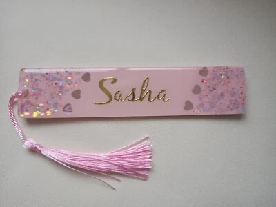 HANDMADE BY RAINING RESIN Your choice of personalised handmade resin bookmarks with name or Initials