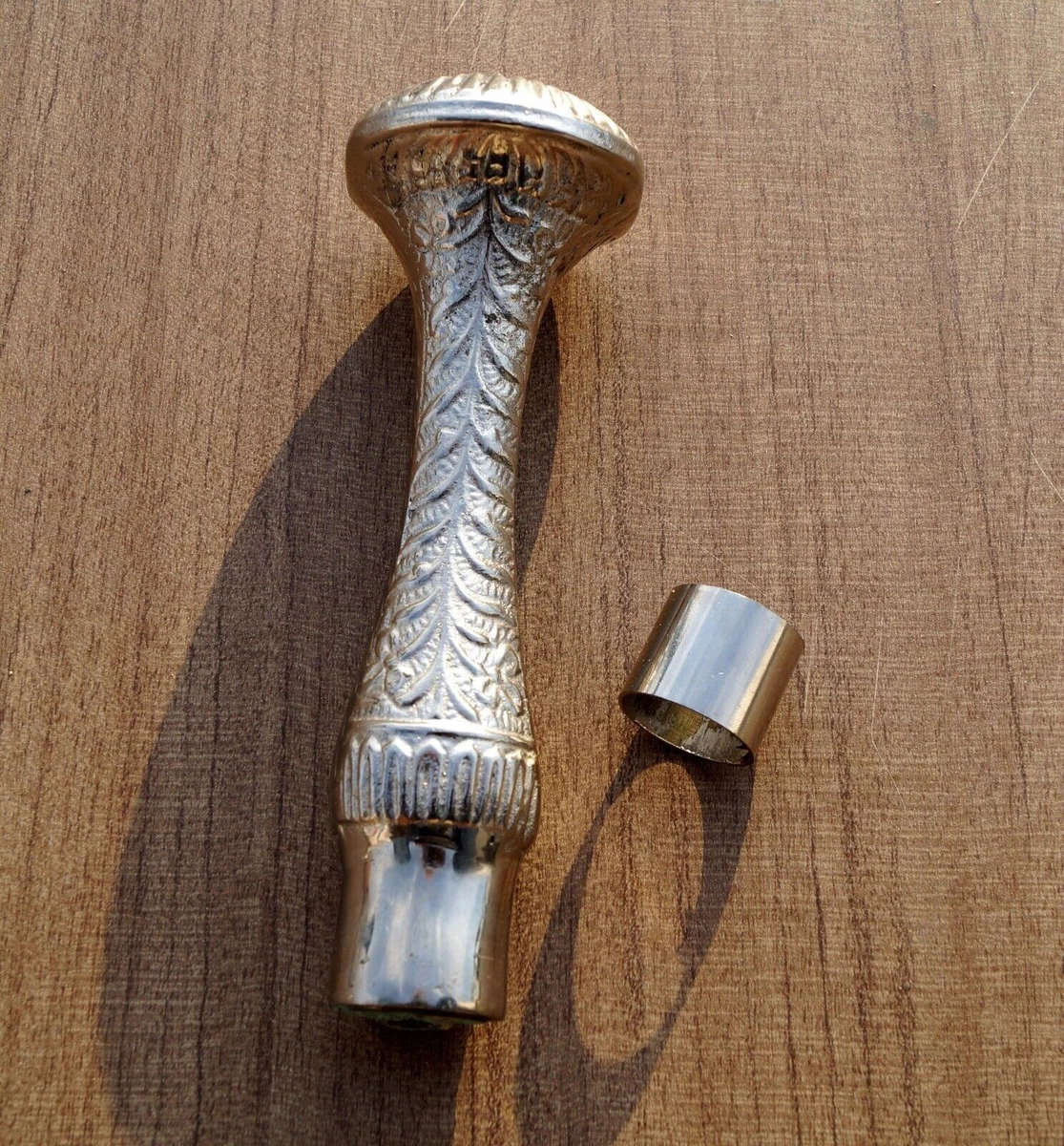 Poignée de bâton de marche en laiton antique pour hommes et