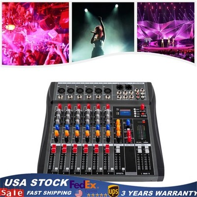 Professional Digital 6Channel Bluetooth Live Studio Audio Mixer Effects USB